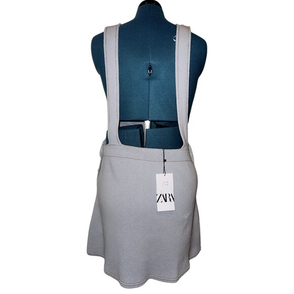 New Zara open Back  Knit Sweater Apron Y2K  Preppy Overall Dress Baby Blue M - Picture 7 of 7